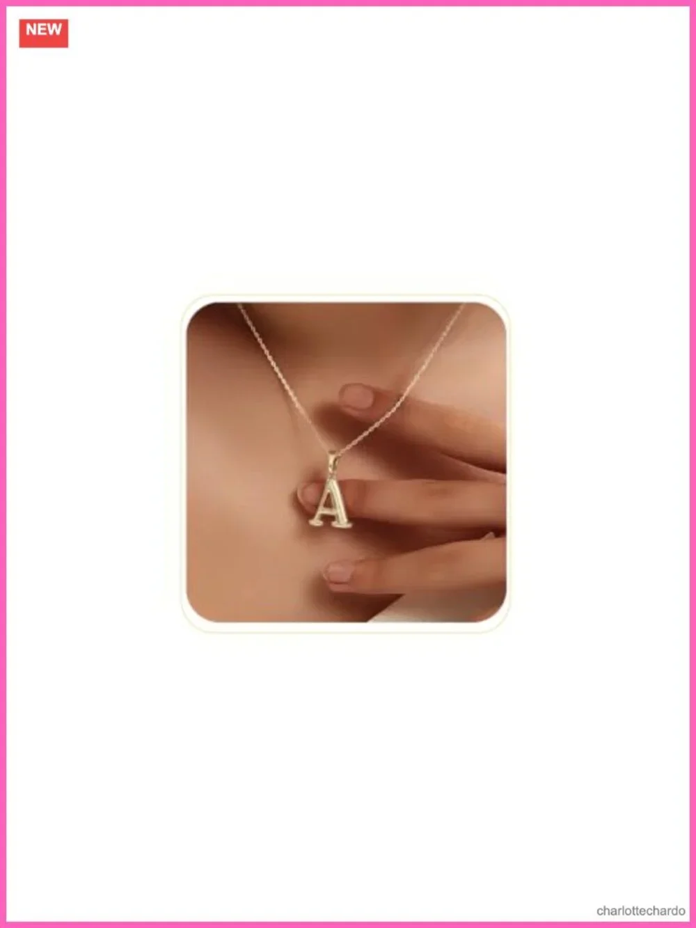 Gold Plated Bubble Letter Initial Necklace Pendant for Women Mom Gift